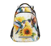 Mnsruu Zaino scuola scuola elementare Junior scuola due colibrì girasole per studenti adolescenti