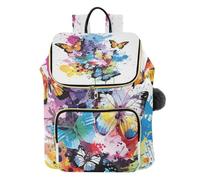 Mnsruu Zaino trapuntato da donna, colorato, con belle farfalle, borsa da viaggio per computer portatile, con tracolla per bagagli e tasche nascoste, leggero, casual, lavoro, università (29 × 17 × 36