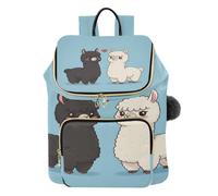 Mnsruu Zaino trapuntato da donna in alpaca con coppia innamorata, borsa per laptop con tracolla per bagagli e tasche nascoste, leggero, casual, lavoro, università (29 × 17 × 36 cm)