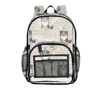 Mnsruu Zaino trasparente per cucciolo di scuola in cappello di compleanno trasparente Bookbag per ragazze vedere attraverso PVC Boy Zaini