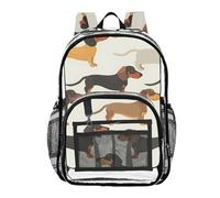 Mnsruu Zaino trasparente per studenti, ragazzi, ragazze, bassotto, senza cuciture, per la scuola e l'università