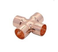 MNUPL 1 PC 1/4 "3/8" 1/2 "5/8" 3/4 "1" Pollici 6,35-54mm Gomito Dritto a Forma di YUP 3 4 Vie Corss estremità in Rame Raccordo for Tubo di Alimentazione condizionatore d'Aria(Corss,9.52mm 3l8 inch)