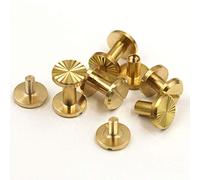 MNUPL 10 pz Rilegatura in Ottone Massiccio Chicago Viti Chiodo Rivetti for Album Fotografico Artigianale in Pelle Borchie Cintura Portafoglio di Fissaggio 10mm cap(4mm)