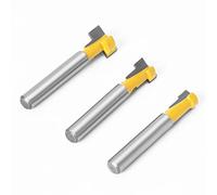 MNUPL 1pc 1/4 "Shank 6mm T-Slot Cutter Router Bit Set Bullone esagonale Foro chiave Punte T Scanalatura Fresa for legno Lavorazione del legno(3PCS 6.35mm shank)