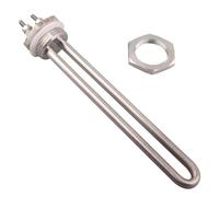 MNUPL 1pc 12v Elemento Riscaldante DC Resistenza Solare a Forma di U DN25 Elettrico Immersione Acqua Elemento Caldaia Tubolare Riscaldatore 100w 150w 200w(with locknut,150w)