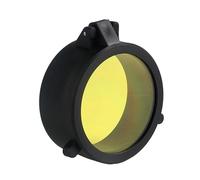MNUPL 1pc 30-69MM Trasparente Portata del Fucile Copriobiettivo Flip Up Rapido Primavera Tappo di Protezione Giallo Obiettivo Coperchio for Pistola Calibe(64MM)