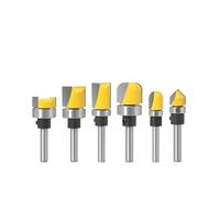 MNUPL 1PC 6mm 1/4 "Gambo 5/8" 3/4 "Diametro Ciotola e Vassoio Modello Router Bit Trim Modello Router Utensile da taglio for legno Punte for router for la lavorazione del legno(6PCS 6mm shank)