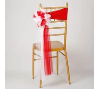 MNUvxzaewf 10 Pezzi/Farfalla a Forma di Fiore, Nodo for Sedia da Matrimonio, for Decorazioni for Feste all'aperto, Forniture for Hotel, Rosso, Pezzi(White Red)