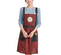 MNUvxzaewf Grembiule in cotone for donna con tasca, grembiule da cucina for chef, for cucinare, cuocere al forno, in giardino, nero(Brown)