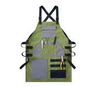 MNUvxzaewf Grembiuli da cuoco for uomo e donna, grembiule cameriere con tasche, lavoro resistente incrocio sulla schiena, verde(Green)