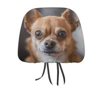 MNVTSKOP A Brown Chihuahua Poggiatesta Cover per Auto Universale Anti-Sporco Poggiatesta Protector Facile da Installare Durevole Traspirante Accessori Veicoli per Auto Camion SUV