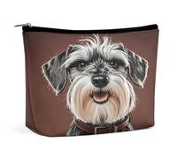 MNVTSKOP Adorabile borsa cosmetica Schnauzer Borsa da viaggio di grande capacità Borsa da toilette portatile alla moda per le donne