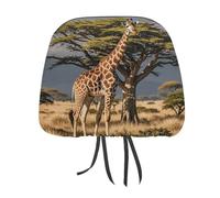 MNVTSKOP Africa Giraffe Majestic Albero Poggiatesta per Auto Universale Anti-Sporco Poggiatesta Protector Facile da Installare Durevole Traspirante Accessori per Veicoli per Auto Camion SUV