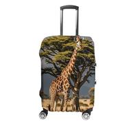 MNVTSKOP Africa Giraffe Majestic Tree copertura per bagagli antigraffio lavabile valigia poliestere elastico protezione per bagagli da viaggio per valigia copertura protettiva, bianco, L