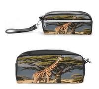 MNVTSKOP Africa Giraffe Majestic Tree Makeup Bag Piccola Custodia da Viaggio Cosmetici Portatile Cancelleria Organizzatore per Donne Insegnante