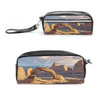 MNVTSKOP Arches National Park Makeup Bag Piccolo Cosmetico Viaggio Caso Portatile Cancelleria Organizzatore per Donne Insegnante
