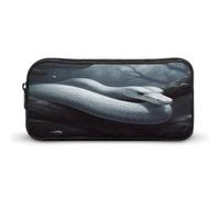 MNVTSKOP Astuccio a forma di serpente bianco, grande capacità, astuccio da ufficio per uomo e donna, organizer da scrivania