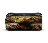 MNVTSKOP Astuccio a forma di serpente giallo, grande capacità, astuccio da ufficio, per uomo e donna, organizer da scrivania