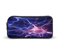 MNVTSKOP Astuccio blu con cellule nervose di grande capacità, astuccio per matite da ufficio, per uomo e donna, organizer da scrivania