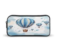 MNVTSKOP Astuccio blu con mongolfiera, grande capacità, astuccio per matite da ufficio, per uomo e donna, organizer da scrivania