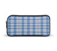 MNVTSKOP Astuccio blu e bianco di grande capacità, astuccio per matite da ufficio, per uomo e donna, organizer da scrivania