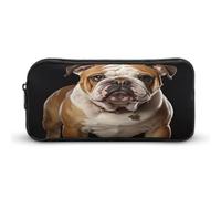 MNVTSKOP Astuccio per matite con bulldog inglese, grande capacità, astuccio da ufficio per uomo e donna, organizer da scrivania