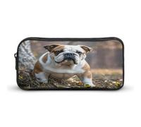 MNVTSKOP Astuccio per matite con bulldogs inglesi, grande capacità, astuccio da ufficio per uomo e donna, organizer da scrivania