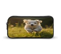 MNVTSKOP Astuccio per matite con cucciolo che attraversa l'erba, grande capacità, astuccio da ufficio per uomini e donne, organizer da scrivania
