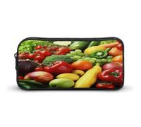 MNVTSKOP Astuccio per matite con frutta e verdura fresca, grande capacità, per ufficio, per uomo e donna, organizer da scrivania