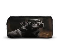 MNVTSKOP Astuccio per matite con labrador nero, grande capacità, astuccio da ufficio per uomo e donna, organizer da scrivania