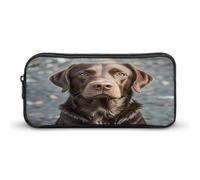 MNVTSKOP Astuccio per matite con labrador retriever marrone, grande capacità, astuccio da ufficio per uomini e donne, organizer da scrivania