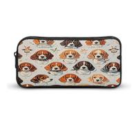 MNVTSKOP Astuccio per matite con motivo Beagle, grande capacità, per ufficio, per uomini e donne, organizer da scrivania