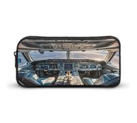 MNVTSKOP Astuccio per matite da ufficio con cabina di pilotaggio in aeroplano, grande capacità, per uomini e donne, organizer da scrivania