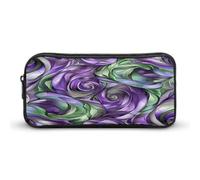MNVTSKOP Astuccio per matite viola e verde con sfumature di grande capacità, astuccio da ufficio per uomo e donna, organizer da scrivania