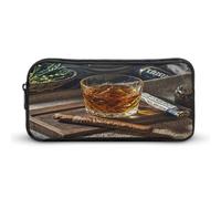 MNVTSKOP Astuccio porta sigari e whisky, grande capacità, astuccio da ufficio, per uomo e donna, organizer da scrivania