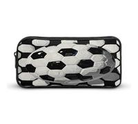MNVTSKOP Astuccio portamatite a forma di pallone da calcio bianco e nero di grande capacità, astuccio da ufficio per uomo e donna, organizer da scrivania