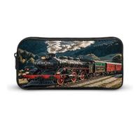 MNVTSKOP Astuccio portamatite a forma di treno con locomotiva a vapore, grande capacità, per ufficio, per uomini e donne, organizer da scrivania