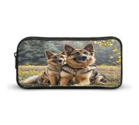 MNVTSKOP Astuccio portamatite con cane pastore tedesco, grande capacità, astuccio da ufficio per uomini e donne, organizer da scrivania