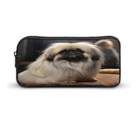 MNVTSKOP Astuccio portamatite con cane pechinese di grande capacità, astuccio da ufficio per uomo e donna, organizer da scrivania