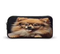 MNVTSKOP Astuccio portamatite con cane Pomerania, grande capacità, astuccio da ufficio per uomini e donne, organizer da scrivania