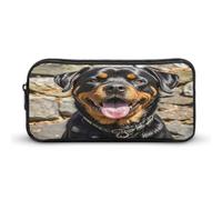 MNVTSKOP Astuccio portamatite con testa di lingua di Rottweiler, grande capacità, astuccio da ufficio per uomini e donne, organizer da scrivania