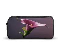 MNVTSKOP Astuccio viola con giglio di calla, grande capacità, astuccio per matite da ufficio, per uomini e donne, organizer da scrivania