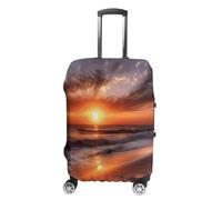 MNVTSKOP Beach Sunrise - Copertura per valigia, resistente ai graffi, lavabile, in poliestere, elastica, protezione per bagagli da viaggio, bianco, XL