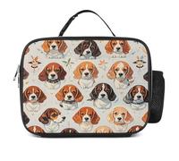 MNVTSKOP Beagle Patterns - Borsa portapranzo riutilizzabile, a prova di perdite, con manico, per ufficio, picnic, spiaggia