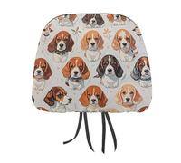 MNVTSKOP Beagle Patterns - Copripoggiatesta per auto, universale, anti-sporco, facile da installare, durevole, traspirante, accessori per veicoli per auto, camion, SUV