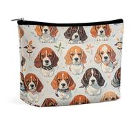 MNVTSKOP Beagle Patterns Cosmetic Bag Grande Capacità Viaggio Makeup Bag Trendy Portable Toiletry Bag per le donne