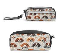 MNVTSKOP Beagle Patterns, trousse da viaggio per cosmetici, organizer portatile per cancelleria per donne e insegnanti