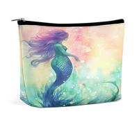 MNVTSKOP Bella borsa cosmetica a forma di coda di sirena grande capacità borsa da viaggio borsa da toilette portatile alla moda per le donne