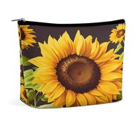 MNVTSKOP Bella borsa cosmetica girasole grande capacità viaggio trucco borsa alla moda portatile borsa da toilette per le donne