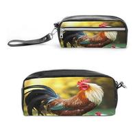 MNVTSKOP Bella borsa da trucco a forma di gallina con gallo, piccola custodia da viaggio per cosmetici, organizer portatile per cancelleria per donne insegnante